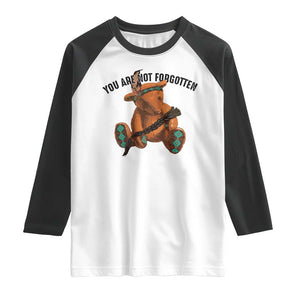 Orange Shirt Day Memorial Bear Raglan Shirt You Are Not Forgotten Stolen Children Tribute TS02 White Black Print Your Wear
