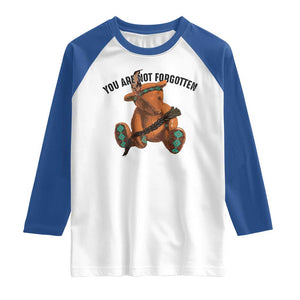 Orange Shirt Day Memorial Bear Raglan Shirt You Are Not Forgotten Stolen Children Tribute TS02 White Royal Print Your Wear