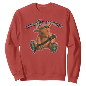 Orange Shirt Day Memorial Bear Sweatshirt You Are Not Forgotten Stolen Children Tribute TS02 Red Print Your Wear