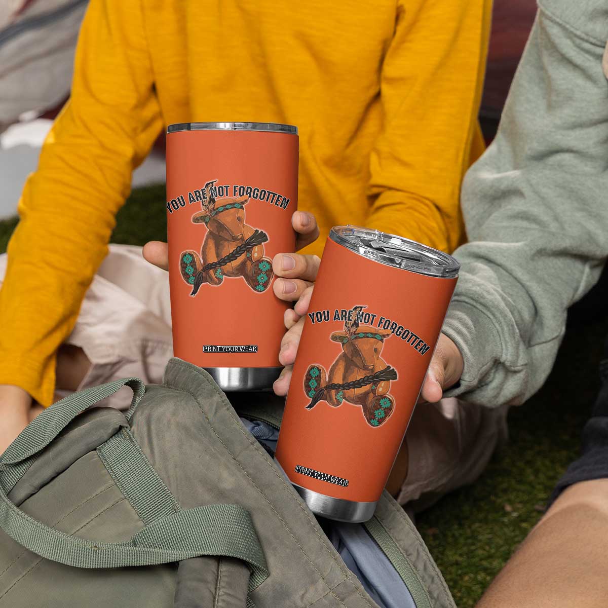 Orange Shirt Day Memorial Bear Tumbler Cup You Are Not Forgotten Stolen Children Tribute TS02 Print Your Wear