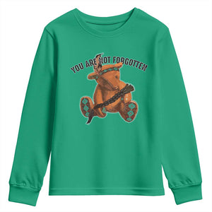 Orange Shirt Day Memorial Bear Youth Sweatshirt You Are Not Forgotten Stolen Children Tribute TS02 Irish Green Print Your Wear