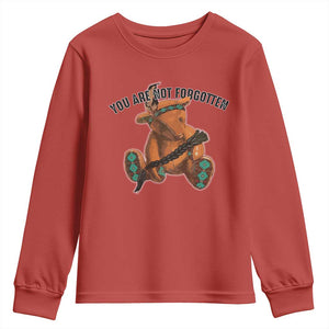 Orange Shirt Day Memorial Bear Youth Sweatshirt You Are Not Forgotten Stolen Children Tribute TS02 Red Print Your Wear