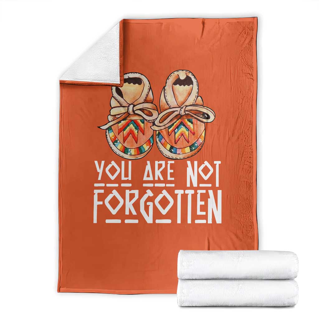Orange Shirt Day Memorial Moccasins Throw Blanket You Are Not Forgotten Indigenous Remembrance for Stolen Children TS02 Orange Print Your Wear