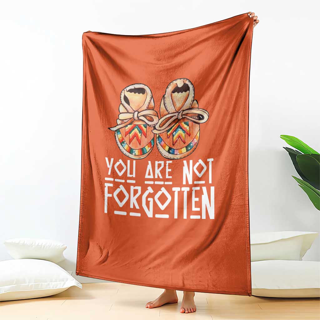 Orange Shirt Day Memorial Moccasins Throw Blanket You Are Not Forgotten Indigenous Remembrance for Stolen Children TS02 Print Your Wear