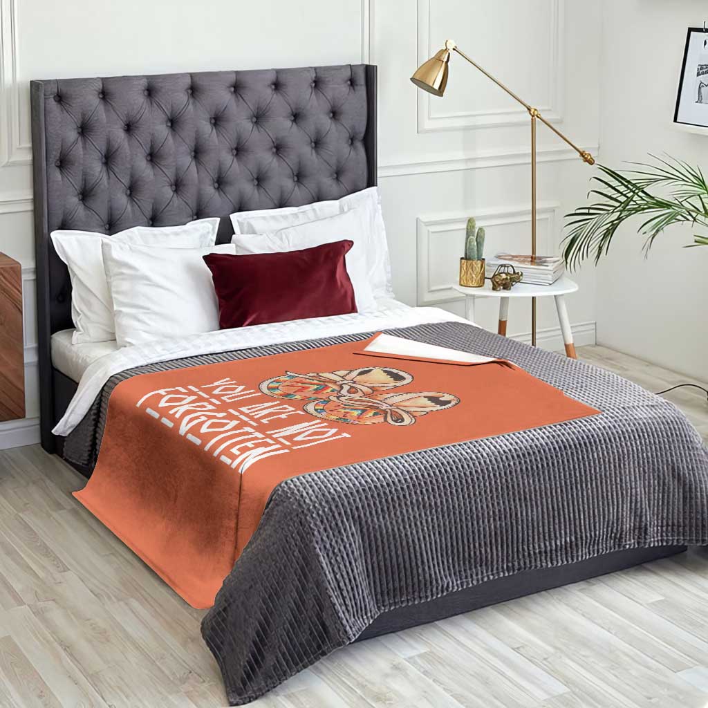 Orange Shirt Day Memorial Moccasins Throw Blanket You Are Not Forgotten Indigenous Remembrance for Stolen Children TS02 Print Your Wear
