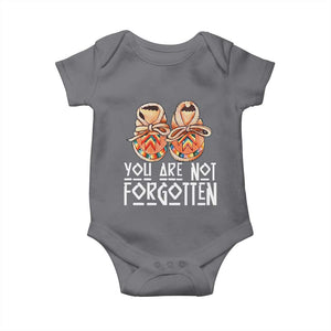 Orange Shirt Day Memorial Moccasins Baby Onesie You Are Not Forgotten Indigenous Remembrance for Stolen Children TS02 Charcoal Print Your Wear