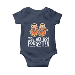 Orange Shirt Day Memorial Moccasins Baby Onesie You Are Not Forgotten Indigenous Remembrance for Stolen Children TS02 Navy Print Your Wear