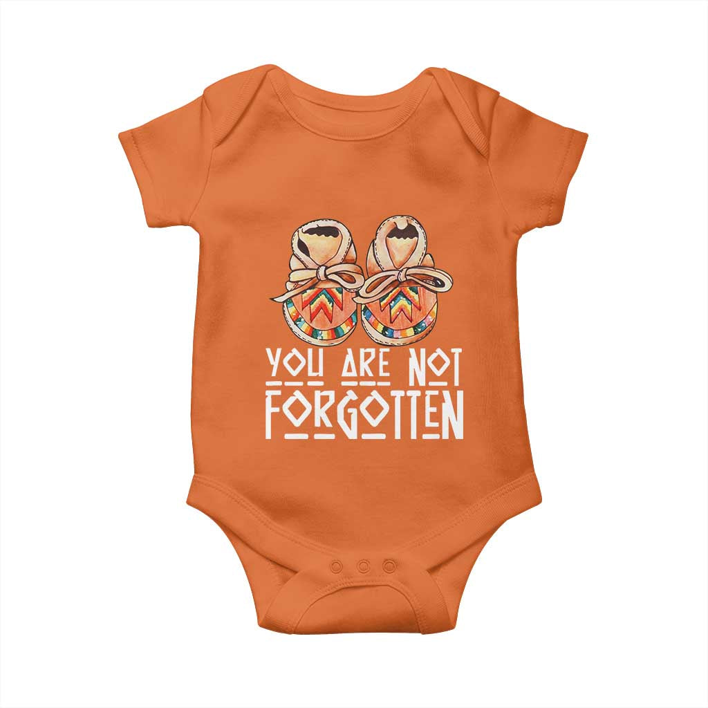 Orange Shirt Day Memorial Moccasins Baby Onesie You Are Not Forgotten Indigenous Remembrance for Stolen Children TS02 Orange Print Your Wear
