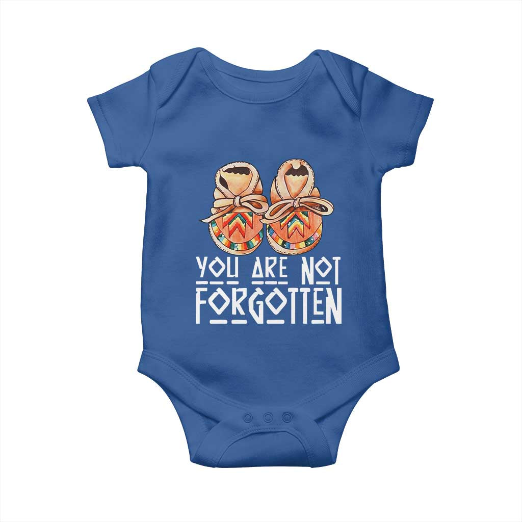 Orange Shirt Day Memorial Moccasins Baby Onesie You Are Not Forgotten Indigenous Remembrance for Stolen Children TS02 Royal Blue Print Your Wear