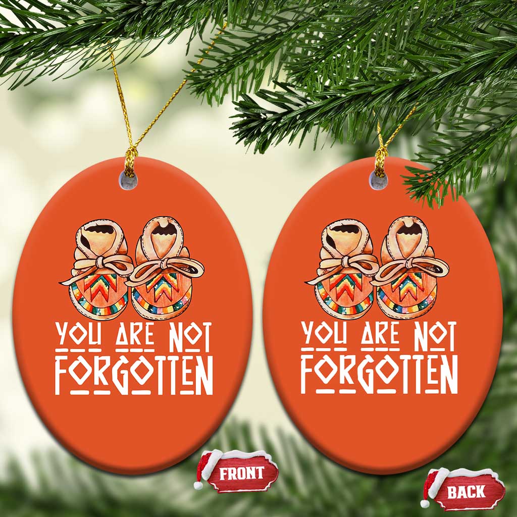 Orange Shirt Day Memorial Moccasins Christmas Ceramic Ornament You Are Not Forgotten Indigenous Remembrance for Stolen Children TS02 Oval Orange Print Your Wear