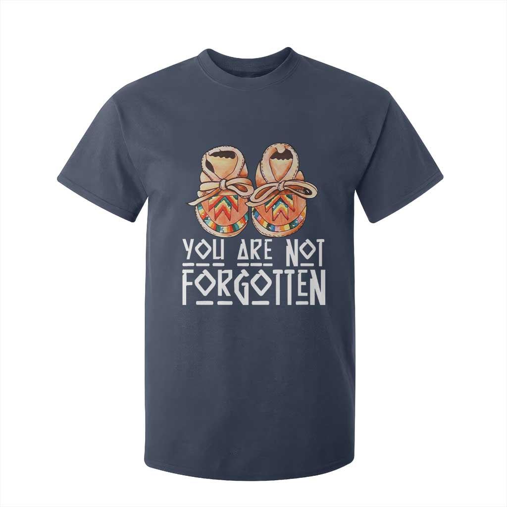 Orange Shirt Day Memorial Moccasins T Shirt For Kid You Are Not Forgotten Indigenous Remembrance for Stolen Children TS02 Navy Print Your Wear