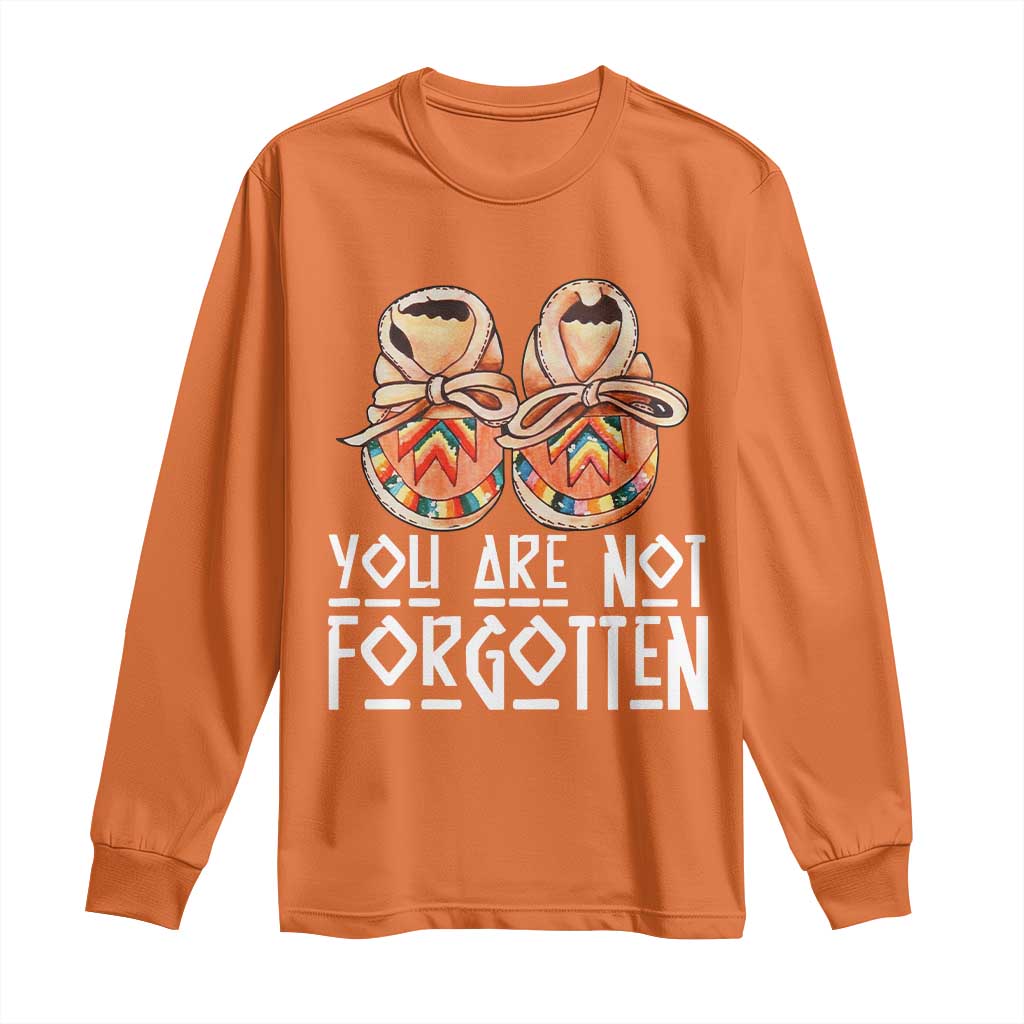 Orange Shirt Day Memorial Moccasins Long Sleeve Shirt You Are Not Forgotten Indigenous Remembrance for Stolen Children TS02 Orange Print Your Wear