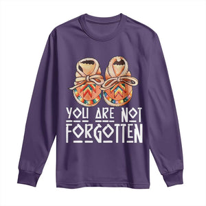 Orange Shirt Day Memorial Moccasins Long Sleeve Shirt You Are Not Forgotten Indigenous Remembrance for Stolen Children TS02 Purple Print Your Wear
