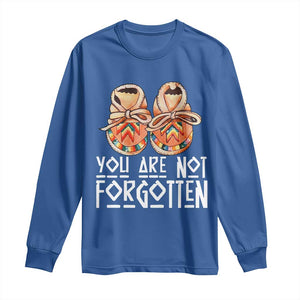 Orange Shirt Day Memorial Moccasins Long Sleeve Shirt You Are Not Forgotten Indigenous Remembrance for Stolen Children TS02 Royal Blue Print Your Wear