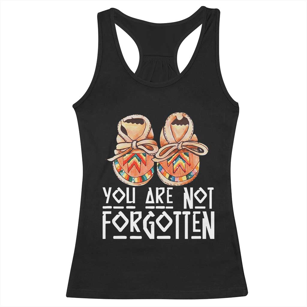 Orange Shirt Day Memorial Moccasins Racerback Tank Top You Are Not Forgotten Indigenous Remembrance for Stolen Children TS02 Black Print Your Wear