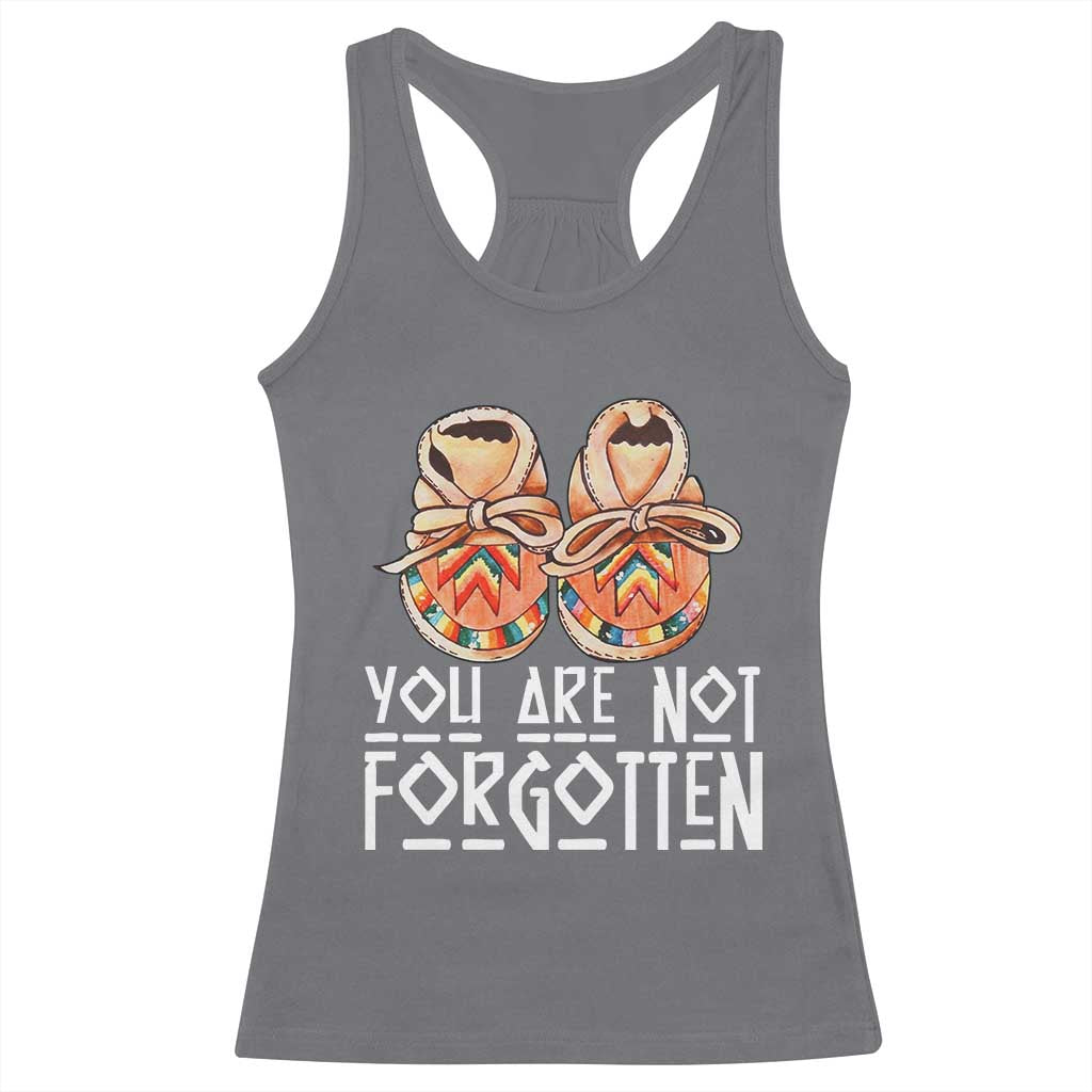 Orange Shirt Day Memorial Moccasins Racerback Tank Top You Are Not Forgotten Indigenous Remembrance for Stolen Children TS02 Charcoal Print Your Wear