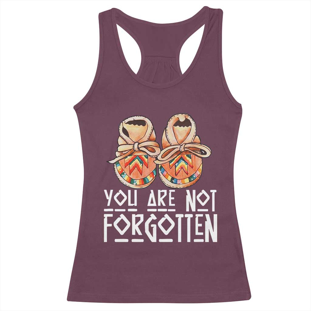 Orange Shirt Day Memorial Moccasins Racerback Tank Top You Are Not Forgotten Indigenous Remembrance for Stolen Children TS02 Maroon Print Your Wear