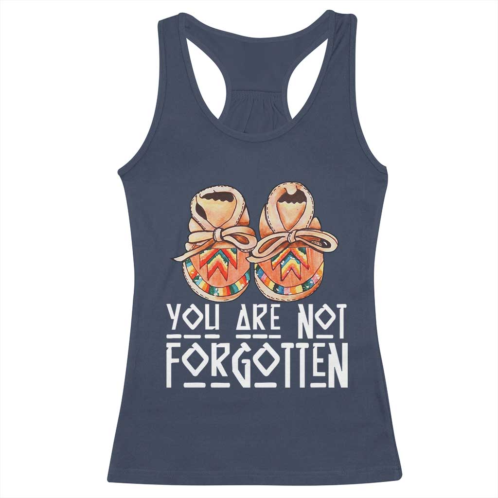 Orange Shirt Day Memorial Moccasins Racerback Tank Top You Are Not Forgotten Indigenous Remembrance for Stolen Children TS02 Navy Print Your Wear