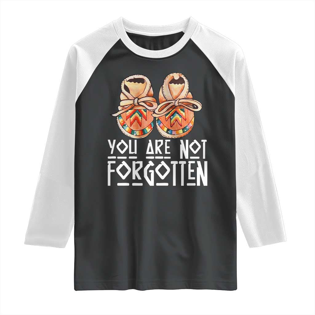 Orange Shirt Day Memorial Moccasins Raglan Shirt You Are Not Forgotten Indigenous Remembrance for Stolen Children TS02 Black White Print Your Wear