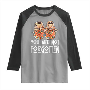 Orange Shirt Day Memorial Moccasins Raglan Shirt You Are Not Forgotten Indigenous Remembrance for Stolen Children TS02 Sport Gray Black Print Your Wear
