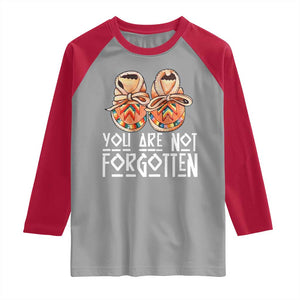 Orange Shirt Day Memorial Moccasins Raglan Shirt You Are Not Forgotten Indigenous Remembrance for Stolen Children TS02 Sport Gray Red Print Your Wear