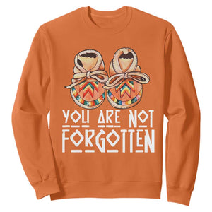 Orange Shirt Day Memorial Moccasins Sweatshirt You Are Not Forgotten Indigenous Remembrance for Stolen Children TS02 Orange Print Your Wear