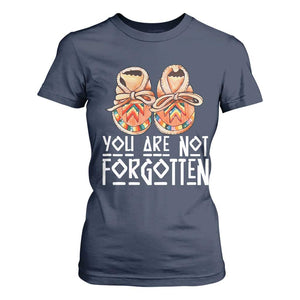 Orange Shirt Day Memorial Moccasins T Shirt For Women You Are Not Forgotten Indigenous Remembrance for Stolen Children TS02 Navy Print Your Wear