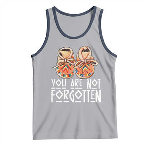Orange Shirt Day Memorial Moccasins Tank Top You Are Not Forgotten Indigenous Remembrance for Stolen Children TS02 Athletic Heather Navy Print Your Wear