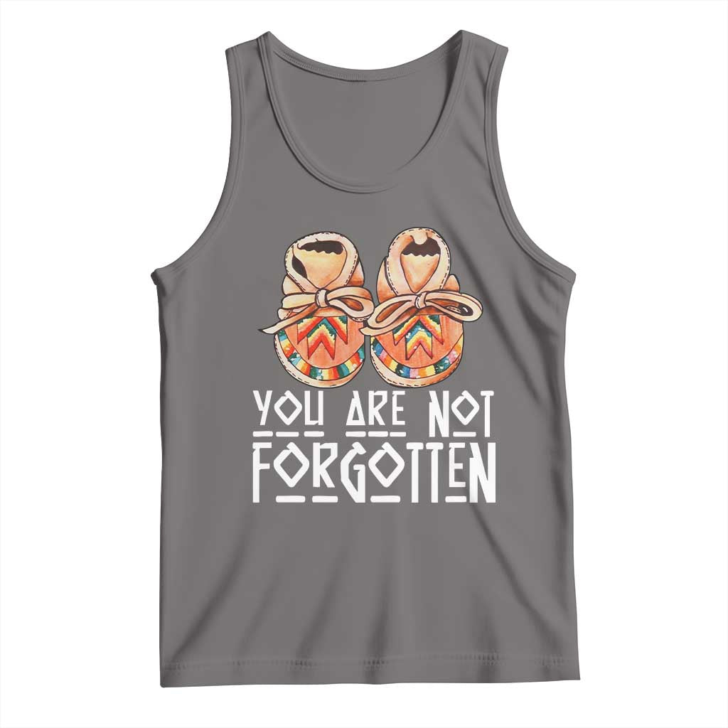 Orange Shirt Day Memorial Moccasins Tank Top You Are Not Forgotten Indigenous Remembrance for Stolen Children TS02 Deep Heather Print Your Wear