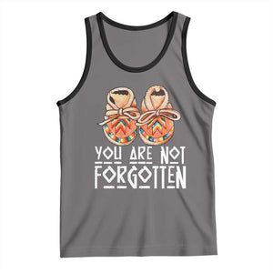Orange Shirt Day Memorial Moccasins Tank Top You Are Not Forgotten Indigenous Remembrance for Stolen Children TS02 Deep Heather Black Print Your Wear