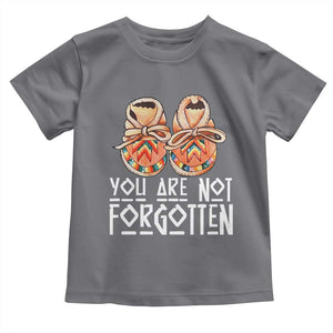 Orange Shirt Day Memorial Moccasins Toddler T Shirt You Are Not Forgotten Indigenous Remembrance for Stolen Children TS02 Charcoal Print Your Wear