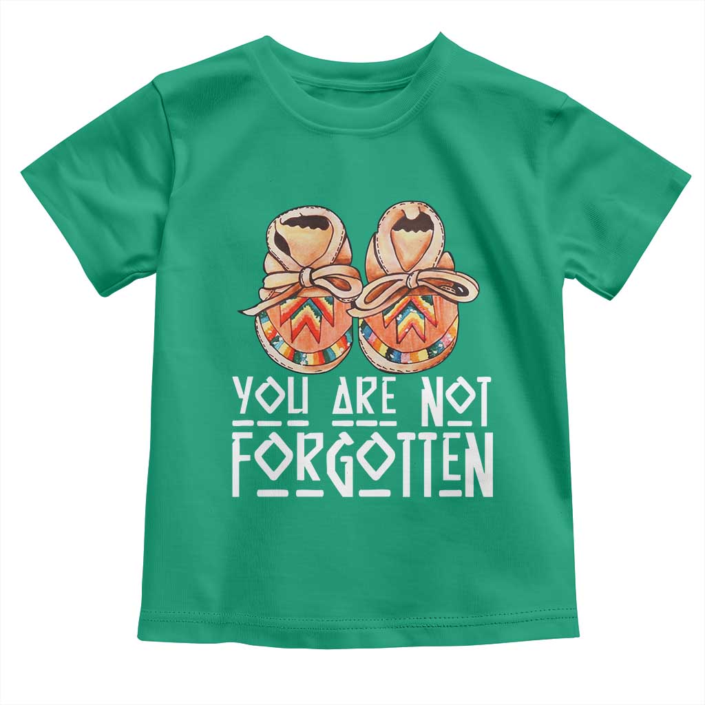 Orange Shirt Day Memorial Moccasins Toddler T Shirt You Are Not Forgotten Indigenous Remembrance for Stolen Children TS02 Irish Green Print Your Wear