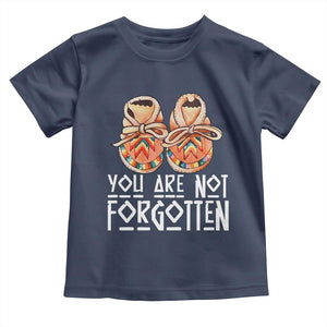 Orange Shirt Day Memorial Moccasins Toddler T Shirt You Are Not Forgotten Indigenous Remembrance for Stolen Children TS02 Navy Print Your Wear