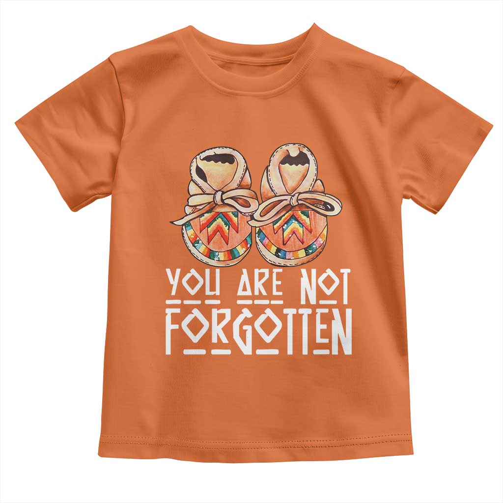 Orange Shirt Day Memorial Moccasins Toddler T Shirt You Are Not Forgotten Indigenous Remembrance for Stolen Children TS02 Orange Print Your Wear