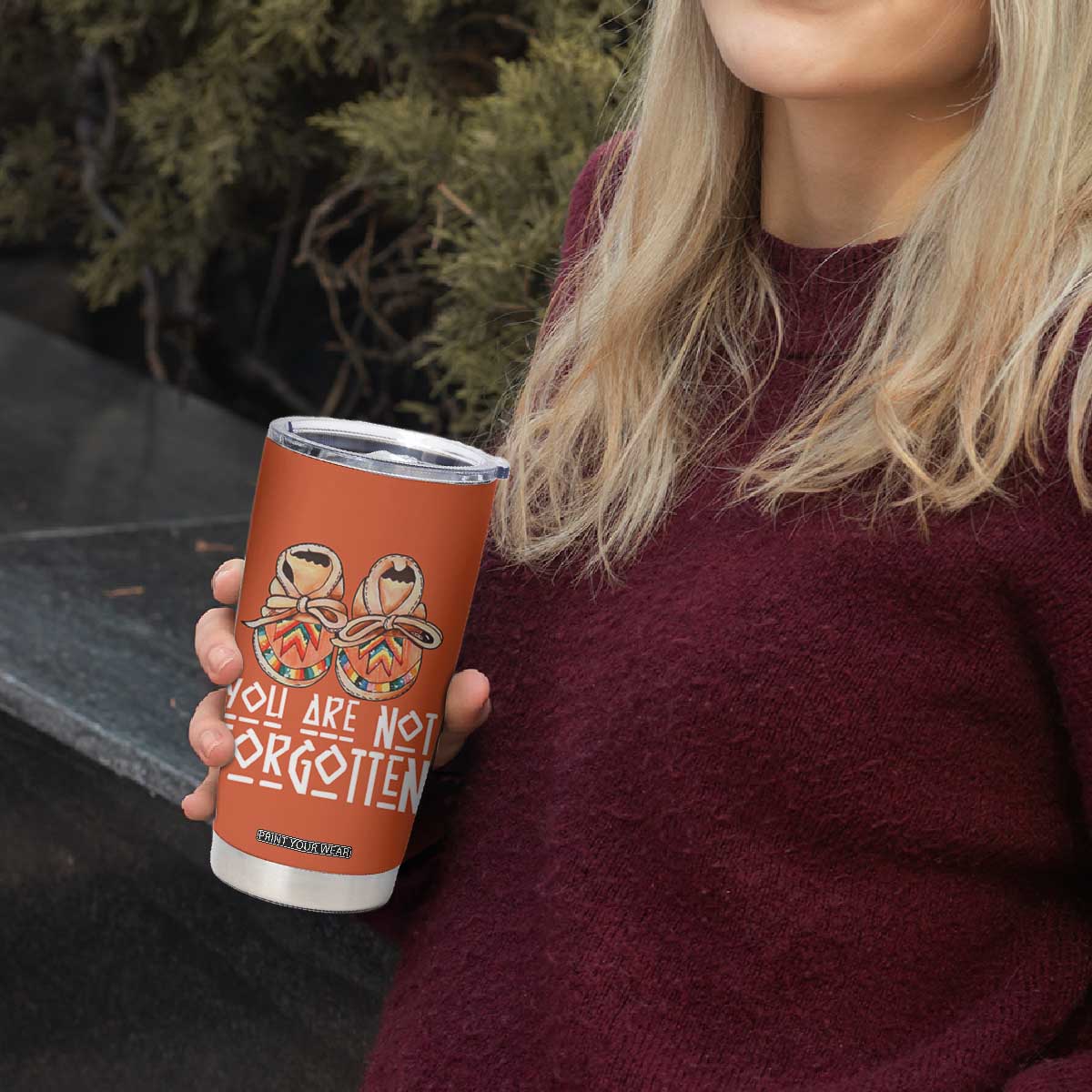 Orange Shirt Day Memorial Moccasins Tumbler Cup You Are Not Forgotten Indigenous Remembrance for Stolen Children TS02 Print Your Wear