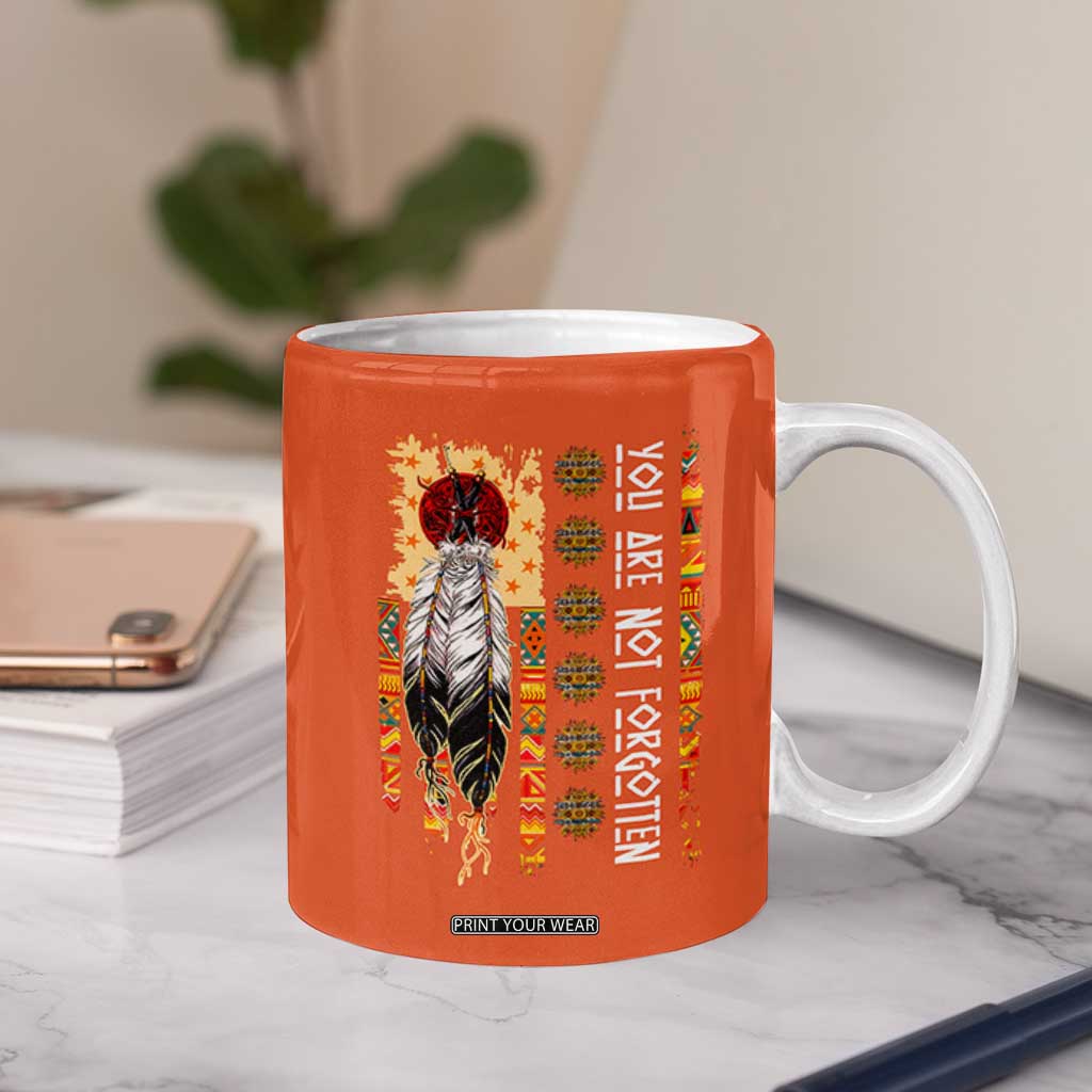 Orange Shirt Day Feather Flag Coffee Mug You Are Not Forgotten Indigenous Tribute TS02 Print Your Wear