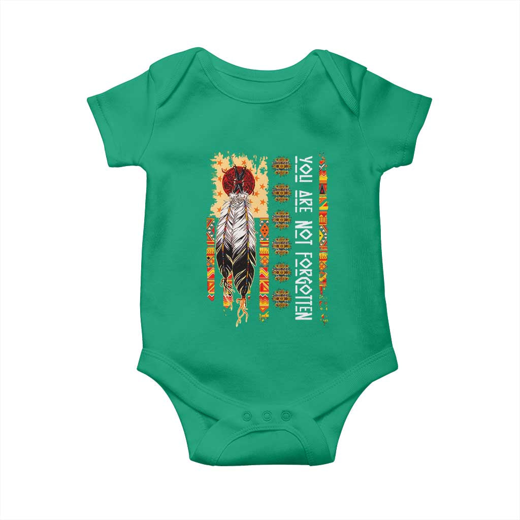 Orange Shirt Day Feather Flag Baby Onesie You Are Not Forgotten Indigenous Tribute TS02 Irish Green Print Your Wear