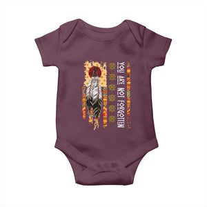 Orange Shirt Day Feather Flag Baby Onesie You Are Not Forgotten Indigenous Tribute TS02 Maroon Print Your Wear