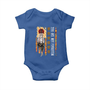 Orange Shirt Day Feather Flag Baby Onesie You Are Not Forgotten Indigenous Tribute TS02 Royal Blue Print Your Wear