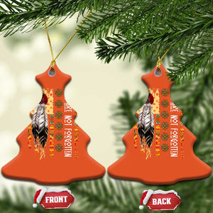 Orange Shirt Day Feather Flag Christmas Ceramic Ornament You Are Not Forgotten Indigenous Tribute TS02 Christmas Tree Orange Print Your Wear