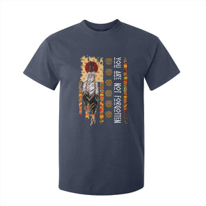 Orange Shirt Day Feather Flag T Shirt For Kid You Are Not Forgotten Indigenous Tribute TS02 Navy Print Your Wear