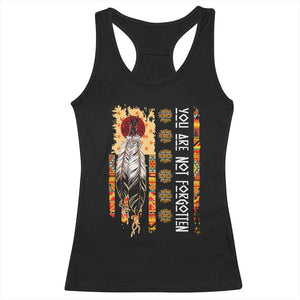 Orange Shirt Day Feather Flag Racerback Tank Top You Are Not Forgotten Indigenous Tribute TS02 Black Print Your Wear