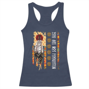Orange Shirt Day Feather Flag Racerback Tank Top You Are Not Forgotten Indigenous Tribute TS02 Navy Print Your Wear
