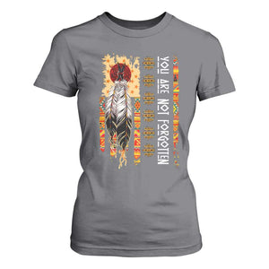 Orange Shirt Day Feather Flag T Shirt For Women You Are Not Forgotten Indigenous Tribute TS02 Charcoal Print Your Wear