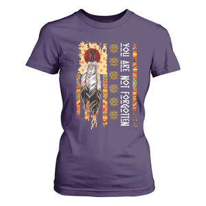 Orange Shirt Day Feather Flag T Shirt For Women You Are Not Forgotten Indigenous Tribute TS02 Purple Print Your Wear