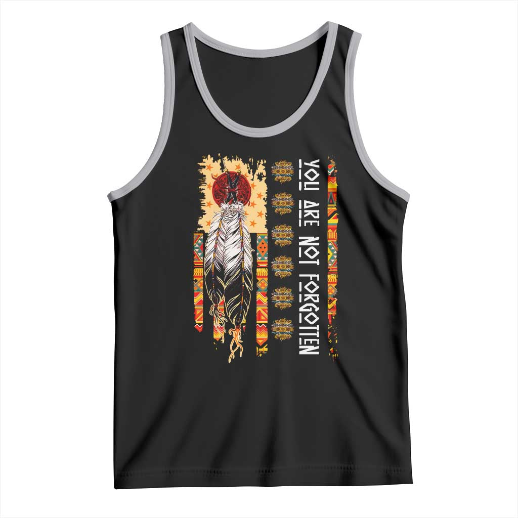 Orange Shirt Day Feather Flag Tank Top You Are Not Forgotten Indigenous Tribute TS02 Black Athletic Heather Print Your Wear
