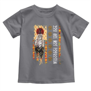 Orange Shirt Day Feather Flag Toddler T Shirt You Are Not Forgotten Indigenous Tribute TS02 Charcoal Print Your Wear