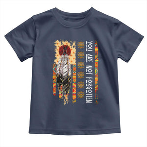 Orange Shirt Day Feather Flag Toddler T Shirt You Are Not Forgotten Indigenous Tribute TS02 Navy Print Your Wear