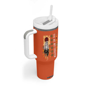 Orange Shirt Day Feather Flag Tumbler With Handle You Are Not Forgotten Indigenous Tribute TS02 Print Your Wear