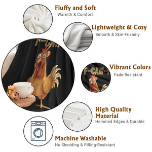 Funny F Caw F Chicken Meme Graphic Throw Blanket Hilarious Cartoon Poultry Humor TS02 Print Your Wear